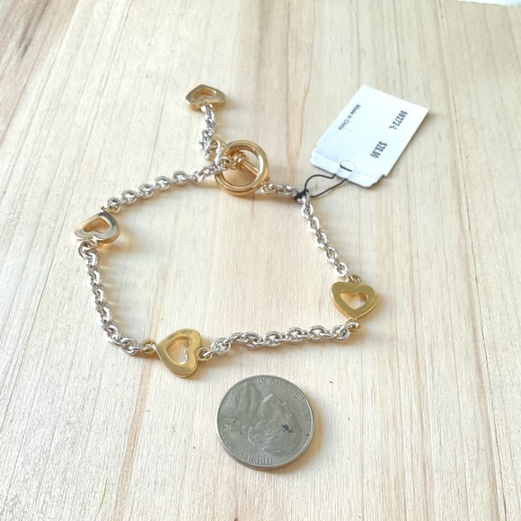 Cookie Lee gold heart bracelet silver NWT - Picture 4 of 5